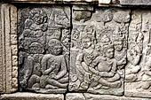 Prambanan - Vishnu Temple, reliefs depicting the story of Krishna and his brother Balarama. 